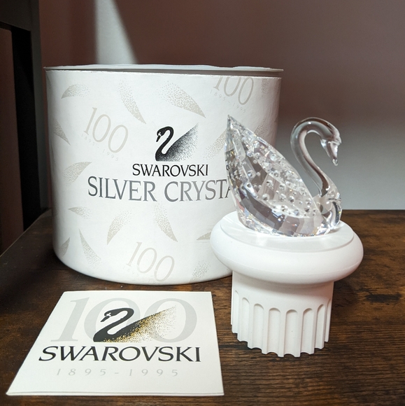 Swarovski Other - Swarovski Silver Crystal 100 Year Anniversary Swan 1895-1995 With Box Retired